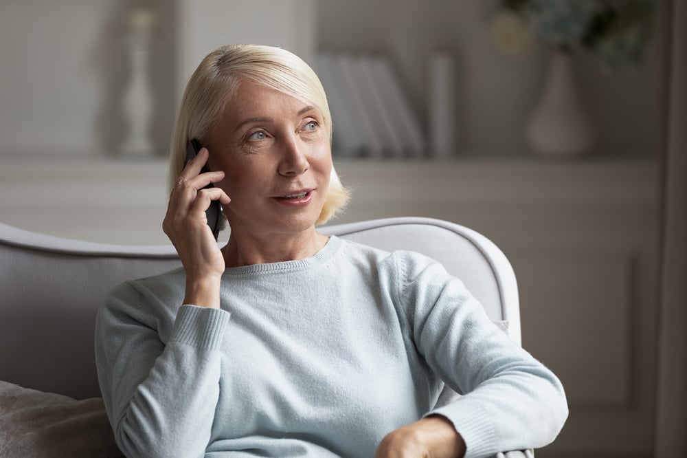 Photo of lady on mobile phone 